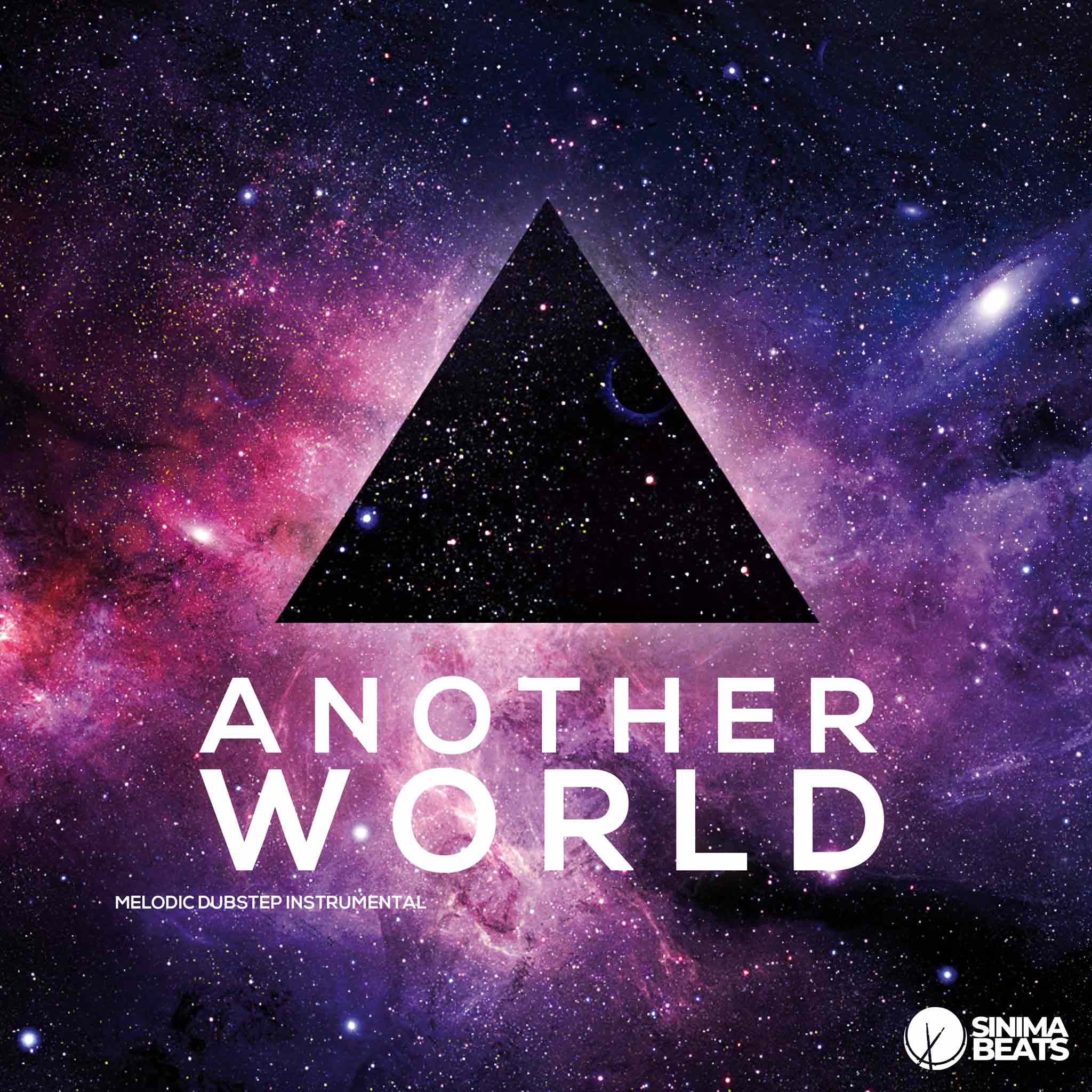 Another World EDM Dubstep cover art featuring a stunning galaxy scene with stars, cosmic dust clouds, and a purple hue. Futuristic space and universe inspired artwork designed for electronic music, dubstep, and EDM album cover. - SINIMA BEATS