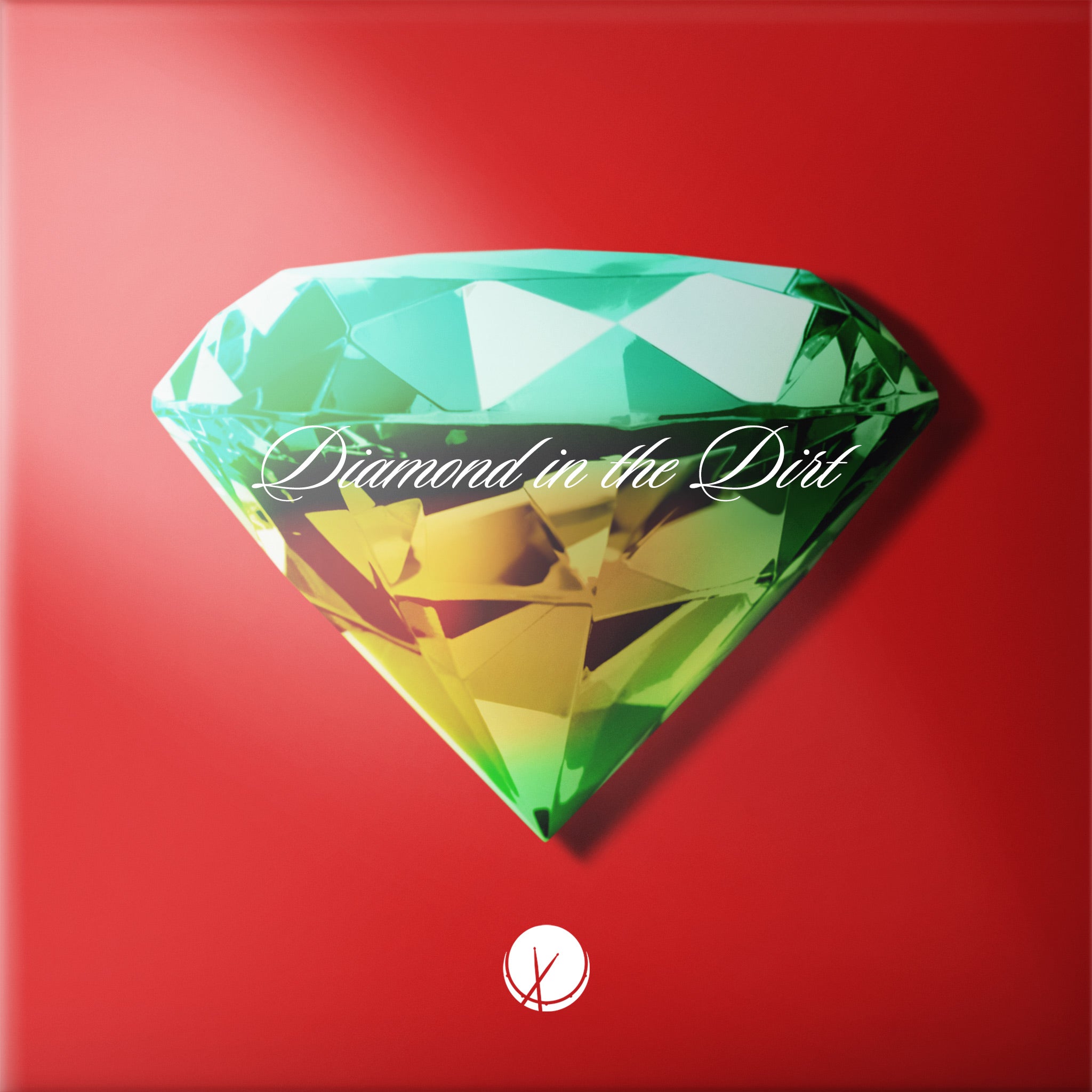 Diamond in the Dirt: Large diamond on a red background with gradient lighting.