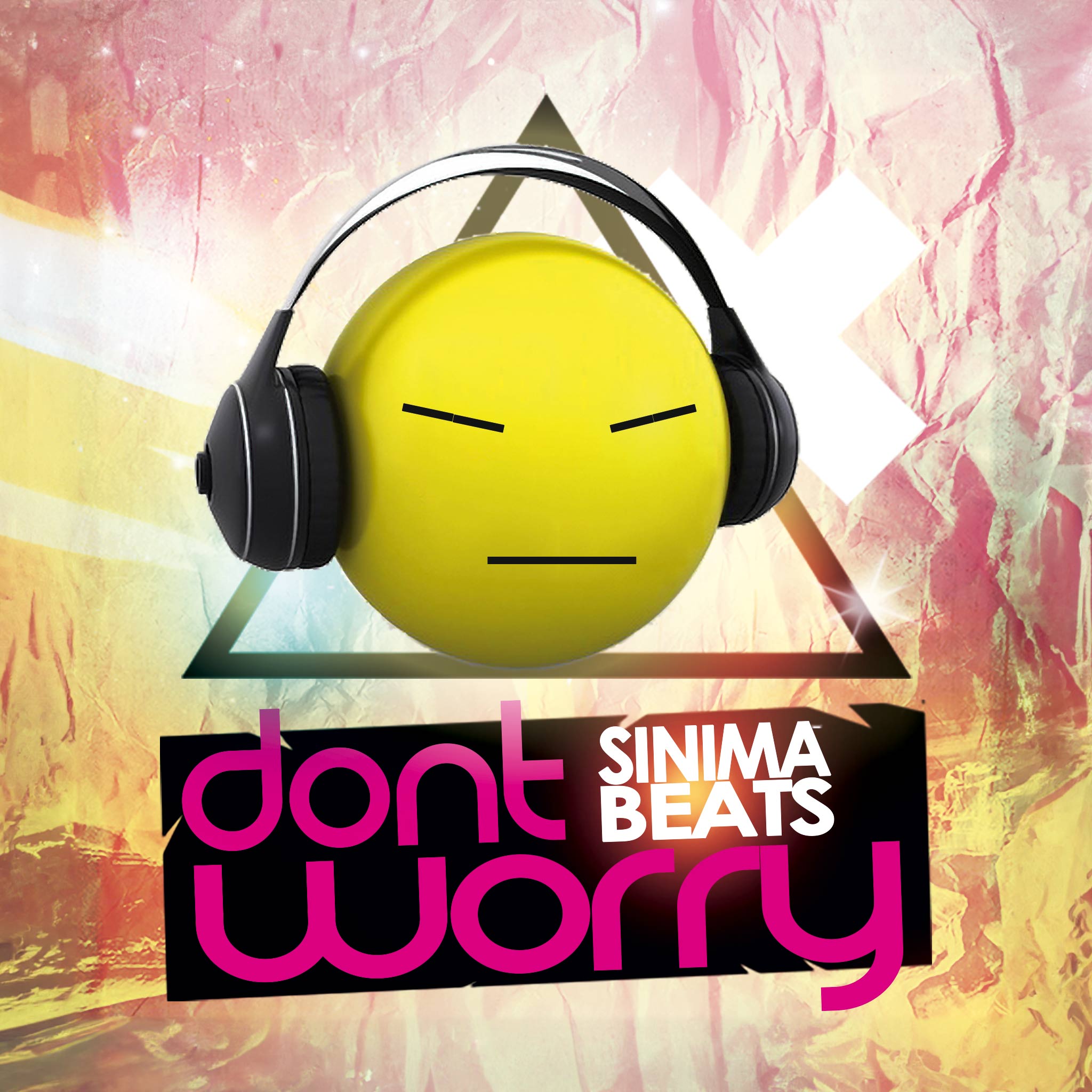 Don’t Worry – Vivid Reggae Cover Art A lively emoji wearing headphones, set against a bright yellow, eccentric background, radiates upbeat energy. Includes bold purple title text. - Don't Worry by Sinima Beats