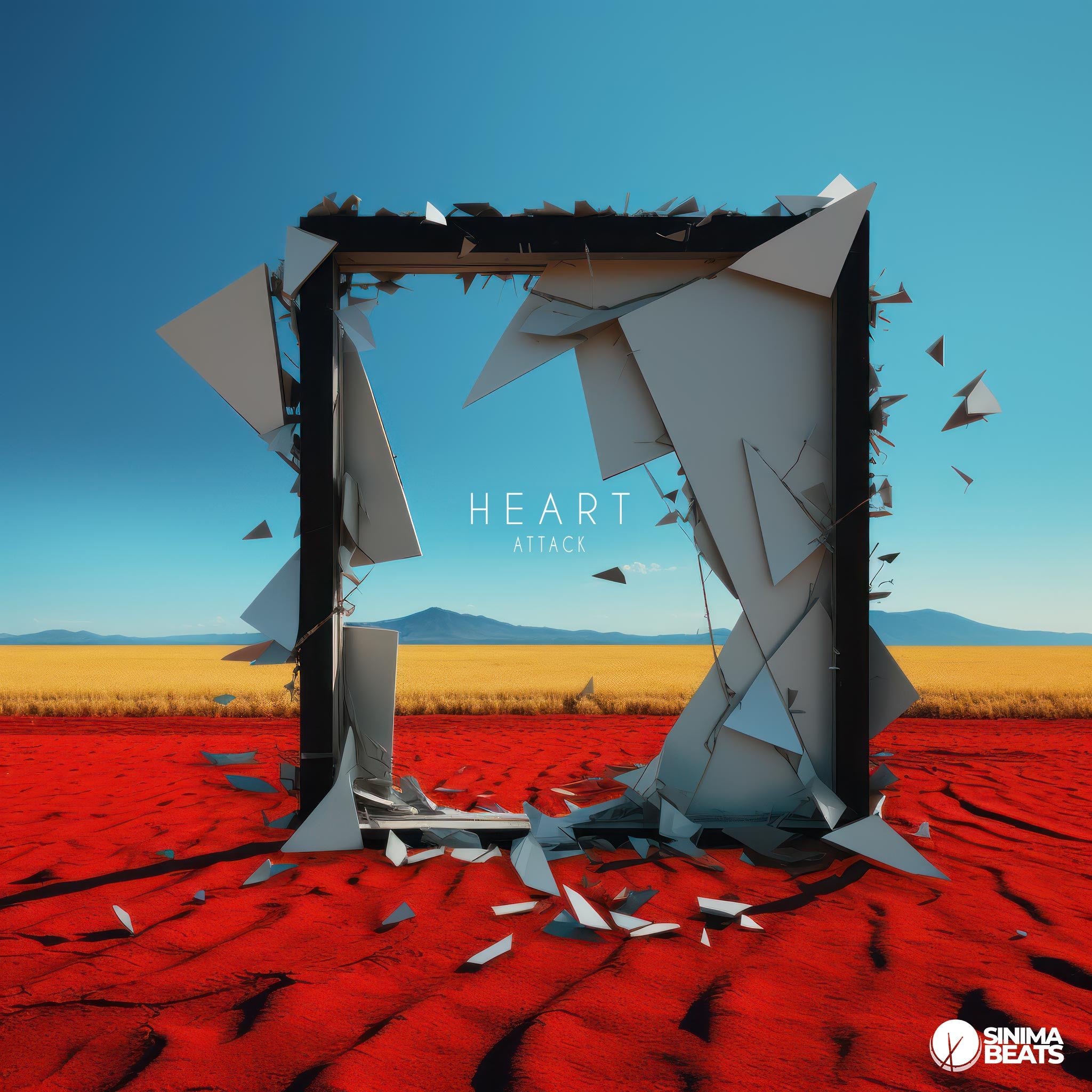 Broken Frame Cover Art in the Style of Depeche Mode, Farm Land with Wheat, Daylight, and Low Mountains - Heart Attack