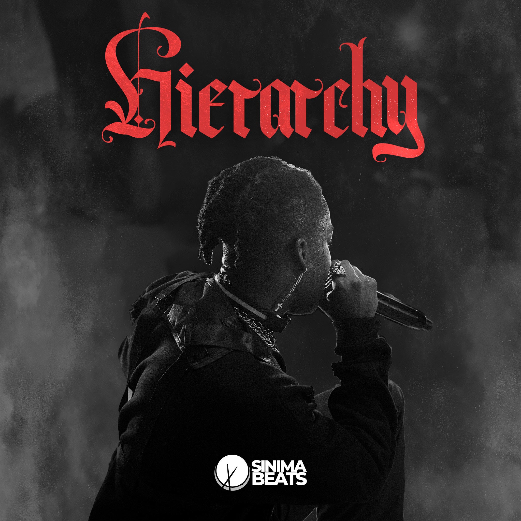 hierarchy-rapper-corn-rolls-rapping-microphone-on-stage-smoke-dark-gray-background