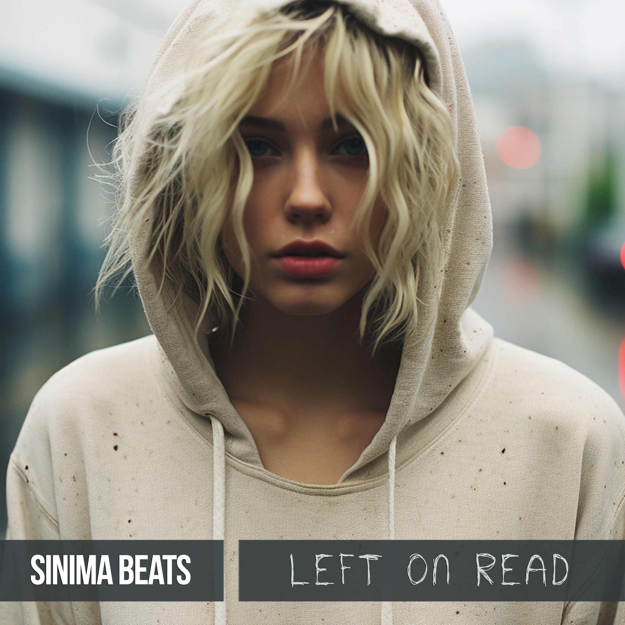 Cover Art - Beautiful Young Woman with Wavy Blonde Hair, Green Eyes, Wearing a Cream-Colored Hoodie