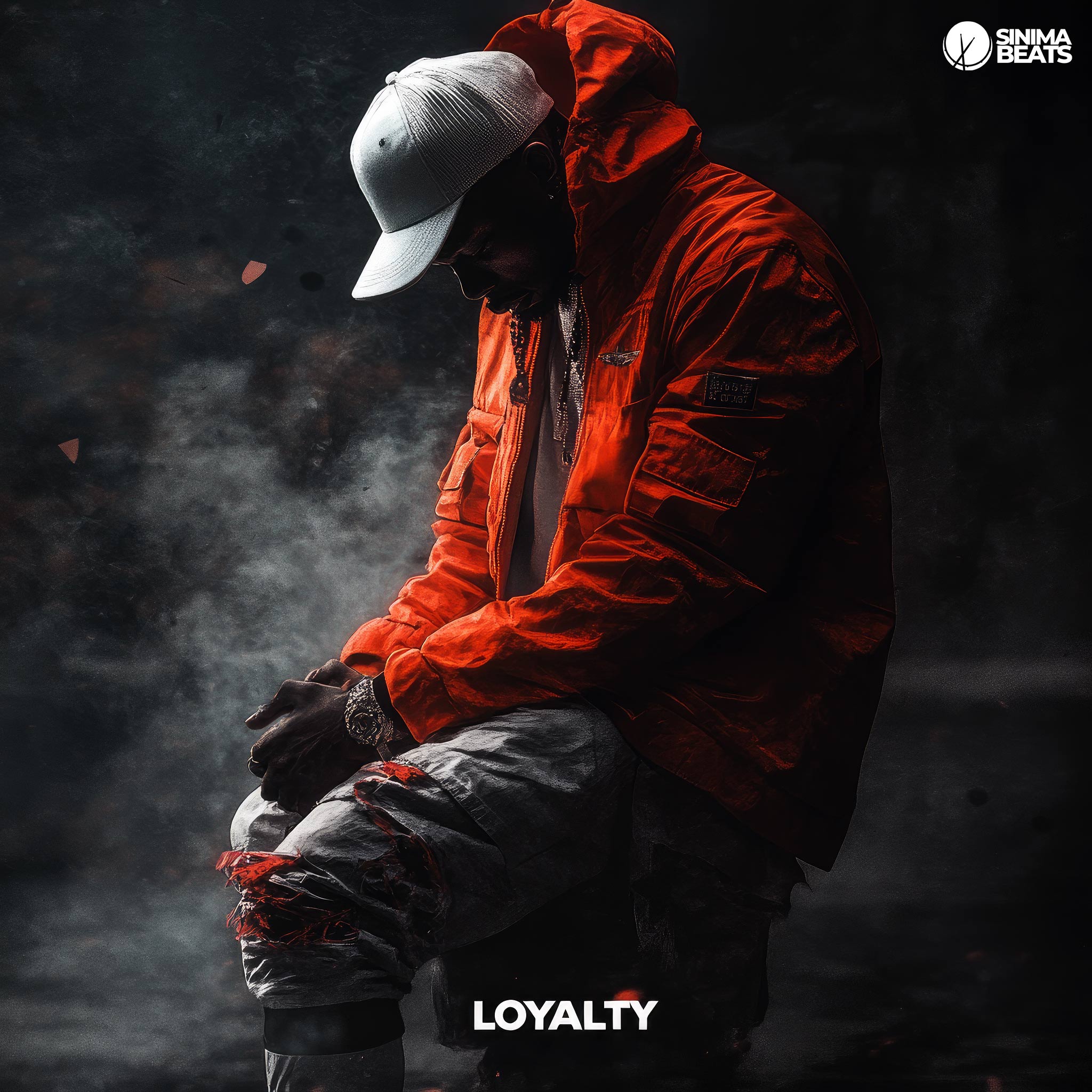 Orange Jacket and Gray Baseball Cap Drill Rap Cover Art with Person Sitting and Head Down as a Gesture of Allegiance - Loyalty