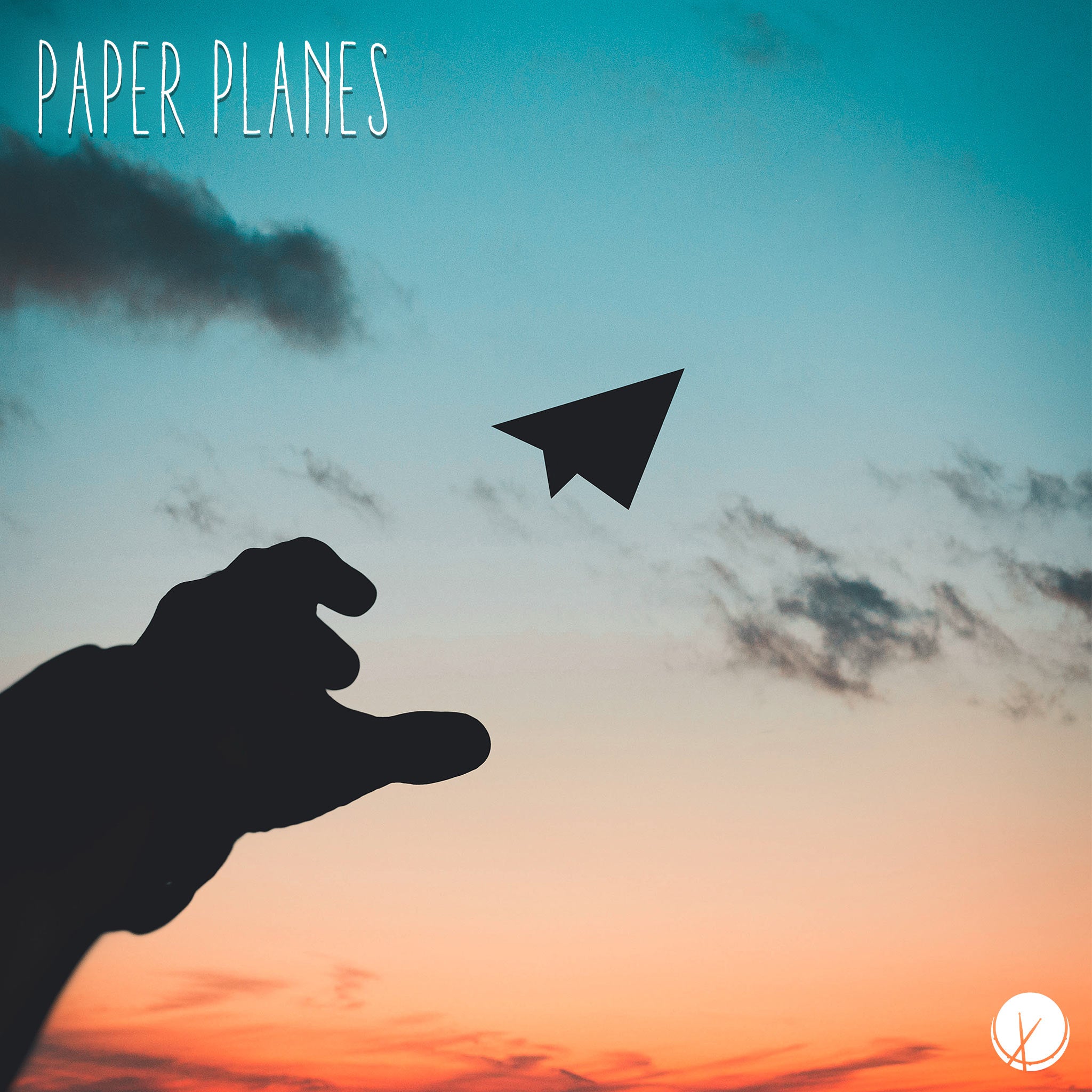 Silhouette of Hand Throwing Paper Airplane into the Air Outdoors at Twilight - Paper Planes