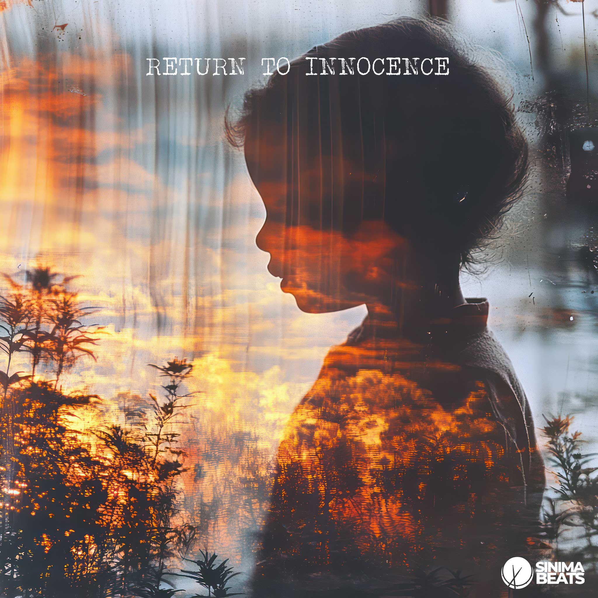 ‘Return to Innocence’ features a double-exposure image of a little girl set against a red sky and plants. The ethereal effect highlights the contrast between childhood innocence and the dramatic, vibrant background.