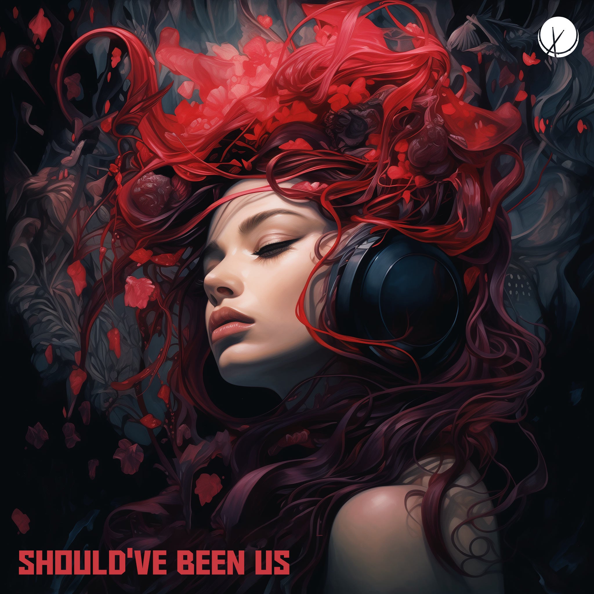  shouldve-been-us-woman-dyed-purple-red-hair-flowing-forward-illustration-large-black-headphones