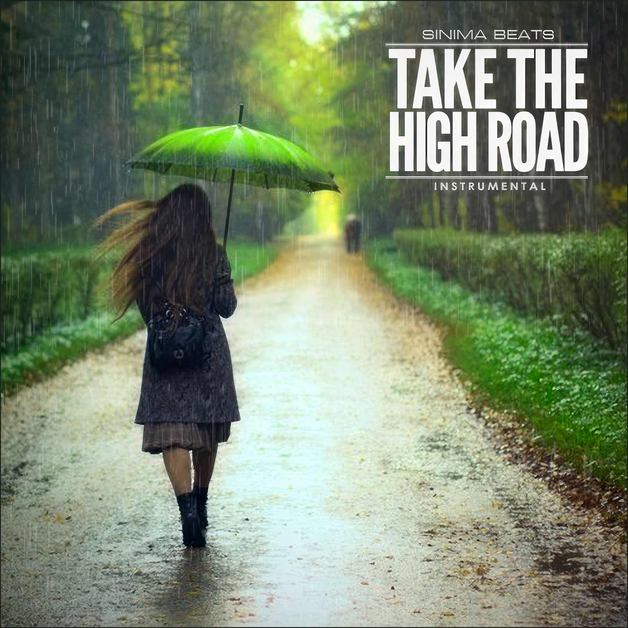 Young Woman Walking on Pathway with Umbrella in the Rainy Forest - Take the High Road