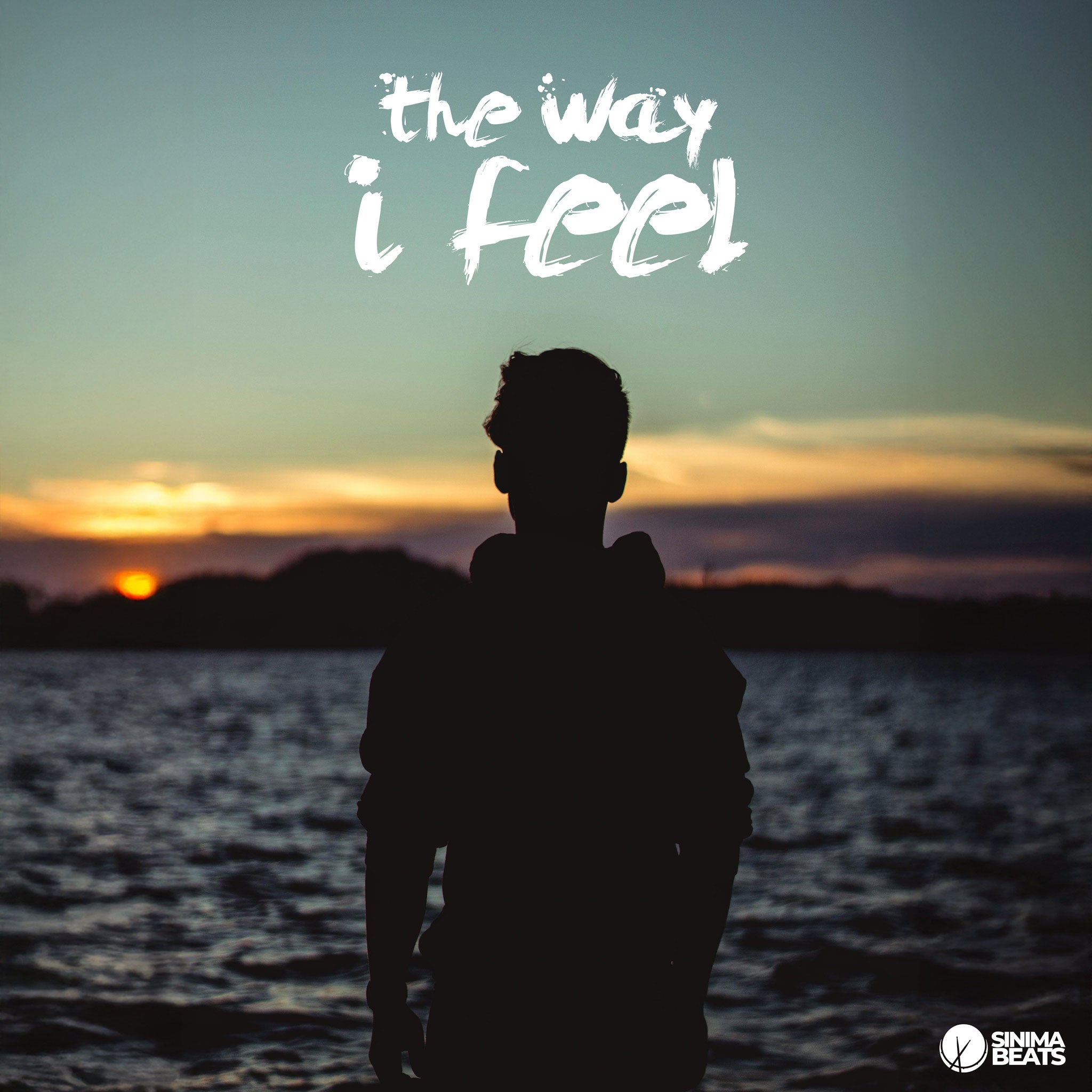 Person standing by a body of water at sunset with 'the way i feel' text overlay.