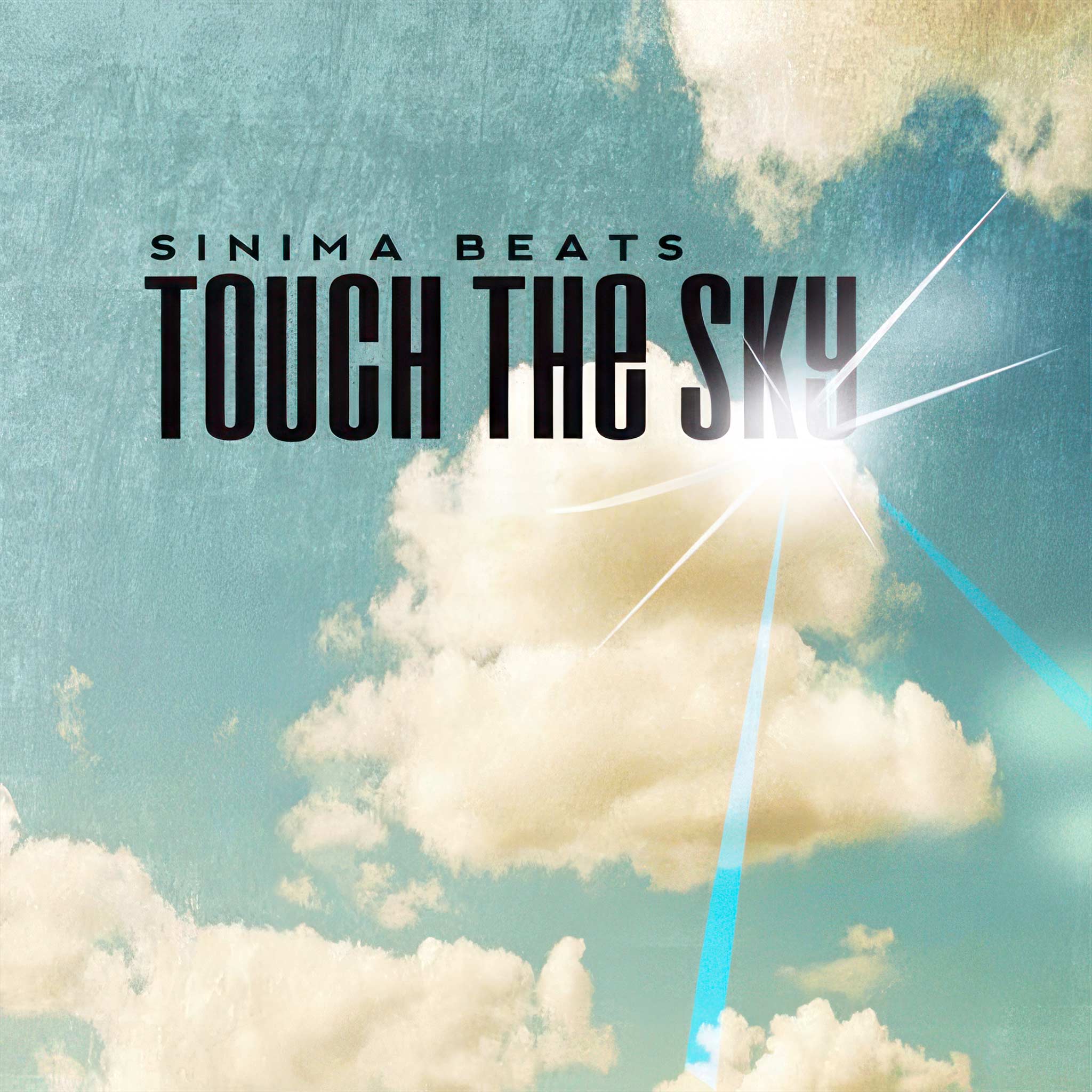 "Touch the Sky" - Textured Image of Sky with Rays of Light Beaming Down