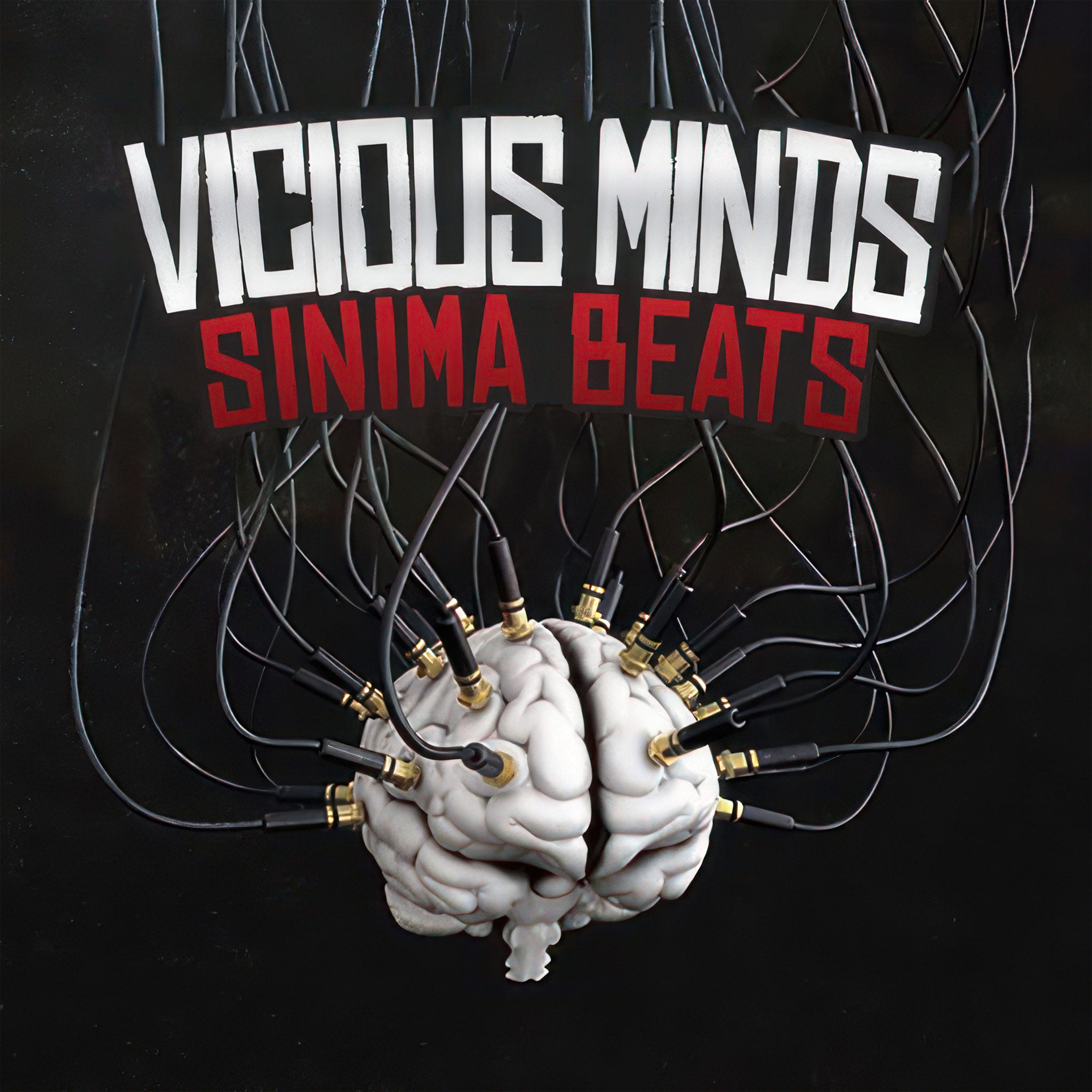 Brain with Connected Wires Over Dark Background - Vicious Minds