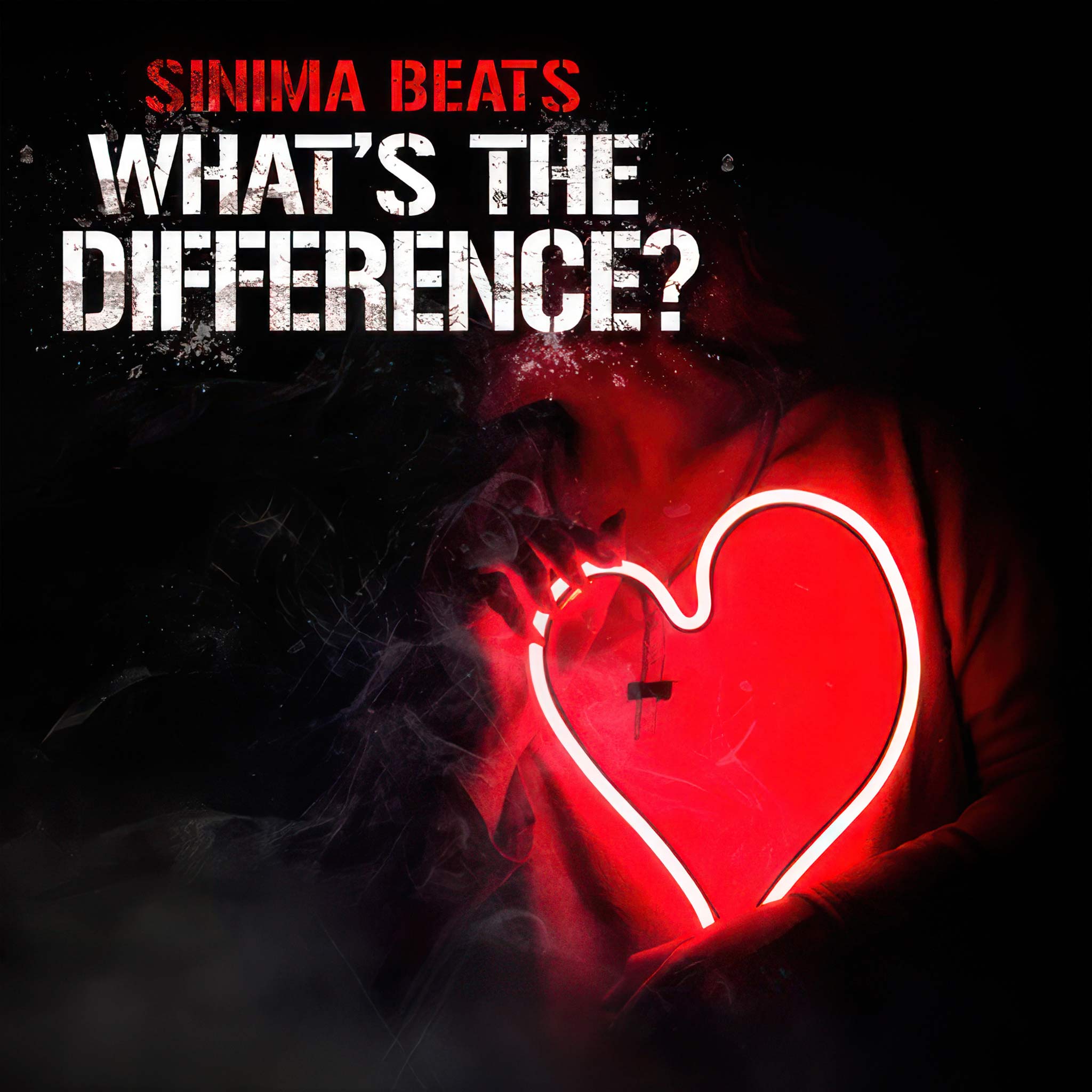 Red Heart Glowing Neon Light with Woman Holding Heart in the Dark - What's the Difference